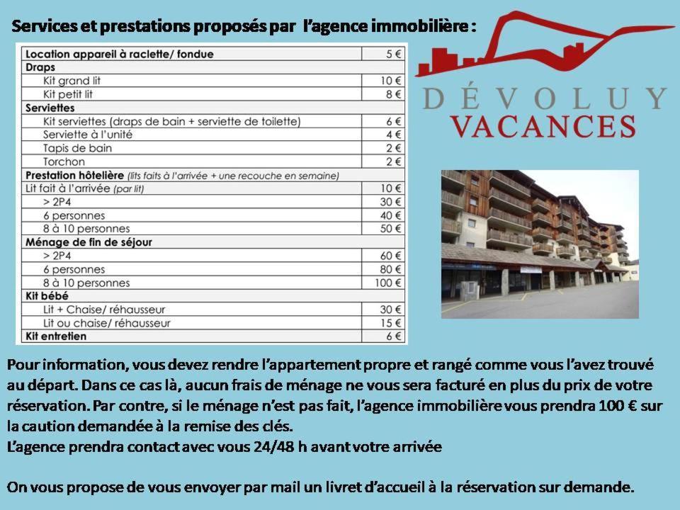 Appartement 8-10 Personnes Superdevoluy Hautes Alpes Rez De Chaussee Vue Panoramique 3 Chambres Saint-Étienne-en-Dévoluy Exterior foto